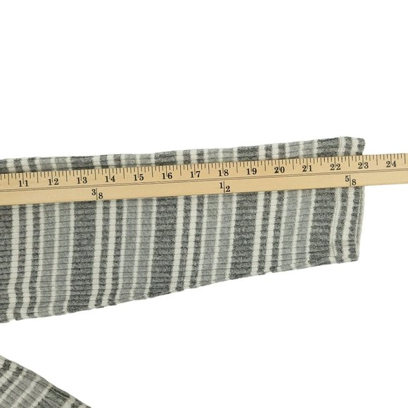 Chicos Zenergy Cowl Neck Striped Sweater Womens 2 US 12/14 Long Sleeve Gray - Picture 6 of 15